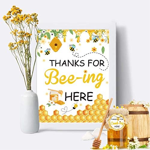 ערכת קישוטים של בר דבורים, דבורה שמחה דבורה באנר שולחן קינוח מעדיף אוהלי אוכל של סימן מדבקות כוסות תגי