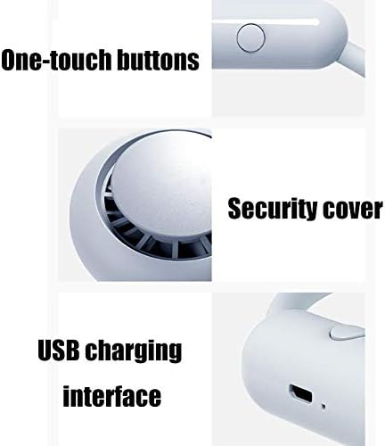 Liliang- מאוורר שרשרת מיני טעינה של USB נייד, 3 מהירויות סיבוב 360 מעלות חובב צוואר תלייה לספורט חיצוני,