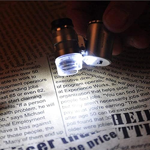 זכוכית מגדלת, תליית כפתור נייד כיס הוביל מנורת כסף פיקוח מיקרוסקופ זכוכית מגדלת