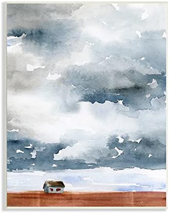 תעשיות סטופל קוטג 'כפרי מרוחק עננים כבדים ציור בצבעי מים, עיצוב מאת ג' ניפר פקסטון פארקר