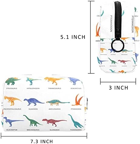 תיקים קוסמטיים לנשים, תיקים רודפים מארגן איפור מארגן תיקי איפור בנות, מצוירים סוגים שונים של דינוזאורים