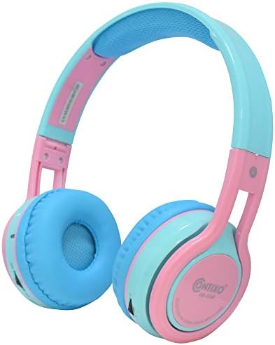 Contixo KB -2600 כותנה סוכריות צבעוניות אוזניות - אוזניות אלחוטיות לילדים - גבול סאונד פרימיום - סוללה
