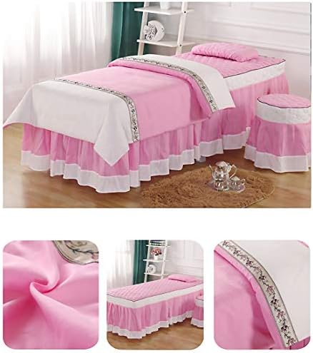כיסוי מיטת יופי בסגנון אירופי בסגנון אירופאי, סדין שולחן עיסוי רך מכסה מיטה עם חור מנוחה פנים 3 חלקים