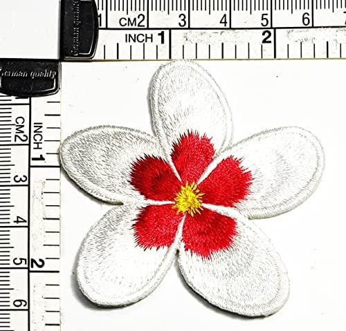 די פרחי הוואי תיקוני פרנגיפאני פרח מדבקה בעבודת יד רקום תיקון אמנויות תפירת תיקון בד ג ' ינס מעיל תיק