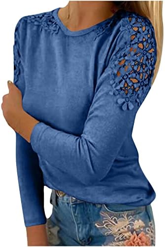 נשים בתוספת גודל טיז חולצות טרנדי חלול כתף פרחוני ארוך שרוולים חולצה סוודר חולצות בכושר רזה טוניקות