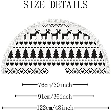 חצאית עץ חג מולד גדולה שחור לבן חג מולד חג המולד פתיתי שלג בגודל 48 אינץ