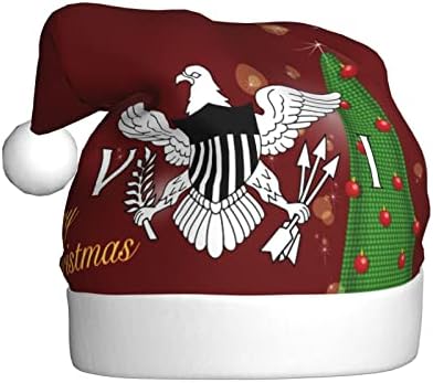 מעיל של זרועות של איי בתולה לאומי סמל מצחיק מבוגרים קטיפה סנטה כובע חג המולד כובע לנשים & מגבר; גברים