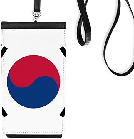 דגל לאומי דרום קוריאה אסיה ארנק טלפון ארנק תלויה כיס נייד כיס שחור