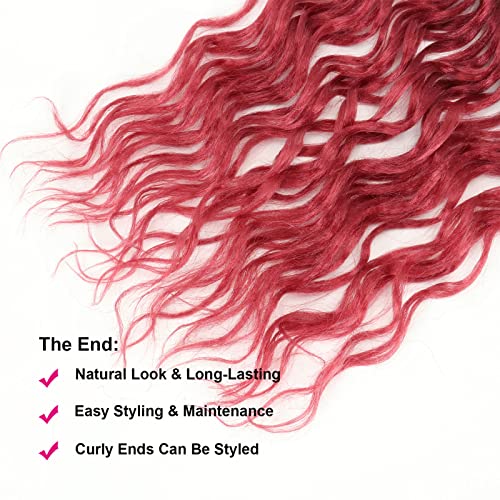 חדש פו לוקס סרוגה שיער עם עמוק מתולתל מסתיים 24 אינץ 8 חבילות אומברה אדום אלת רך לוקס סינטטי צמות מראש
