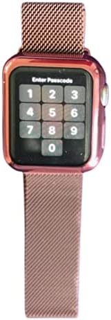 רצועת לולאה להחלפת Apple Watch, רצועת 38 ממ עם כיסוי/מארז, צמיד מתכת, סגירה מגנטית, תואמת לסדרה 3 Apple