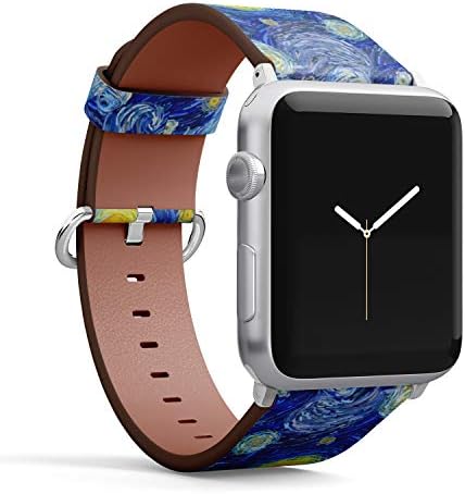 S -type iWatch Strap Strap הדפיס רצועות יד לסדרת Apple Watch 4/3/2/1 ספורט - רקע מופשט של ירח וזוהר
