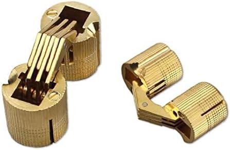 3 יחידות צירי חבית פליז גלילי גליל זהב מצופה זהב צירים מוסתרים מוסתרים בלתי נראים 180 מעלות לריהוט DIY
