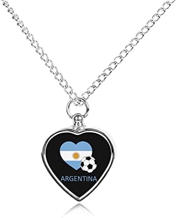 אהבת ארגנטינה כדורגל לחיות מחמד זיכרון כד תליון מזכרת שרשרת שריפת גופות תכשיטי עבור כלב של חתול של אפר