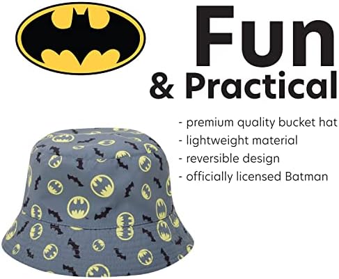 כובע דלי באטמן של די. סי קומיקס בנים-כובע שמש מגן הפיך