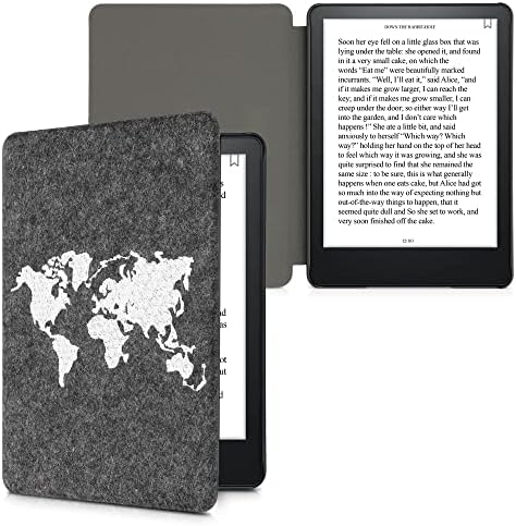 מארז קווומוביל תואם לאמזון קינדל נייר לבן 11. דור 2021 - ספר סגנון הרגיש בד מגן קורא אלקטרוני כיסוי