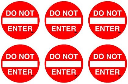 לא להיכנס אין כניסה מדבקת סימן אזהרה 3 חבילה של 6 ויניל מדבקות מקורה חיצוני חלון דלת עסקים הקמעונאי