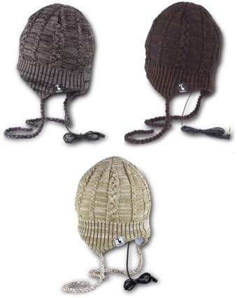כובע אוזניות של Flapjac עם אוזניות מובנות נשלפות - צבע: שחור/חום