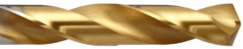 פלדה במהירות גבוהה מקדח זהב-עמ', גימור פח, שוק ישר, ספירלה איטית, 135 מעלות, 46 גודל, 5/64 קוטר איקס
