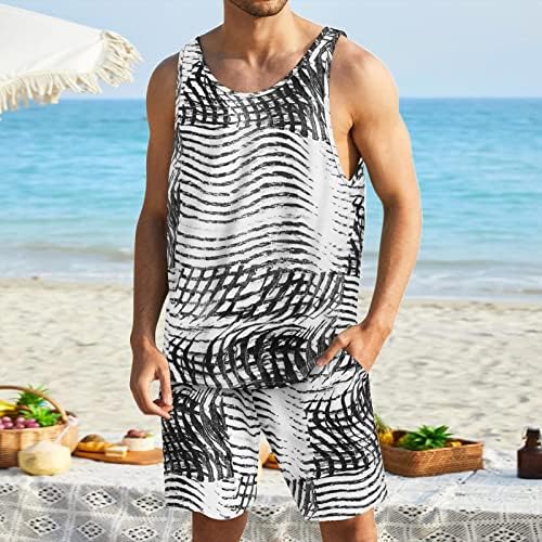 גברים חליפת גברים קיץ מזדמן פרחוני גופיות קצר חליפת חוף טרופי בגדים קצר למעלה סט אופנה סט