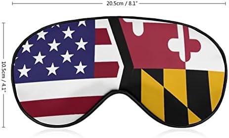 דגל מדינת אמריקן ומרילנד מסכת שינה קלת משקל מכסה עיניים מכסה עיניים עם רצועה מתכווננת לגברים נשים