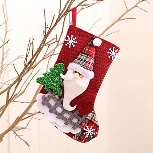 גרב לחג המולד של לינקוקס קלאסי סנטה גרבי חג המולד שקיות מתנה מצוירות גרבי חג המולד קישוטי תלייה למשפחה
