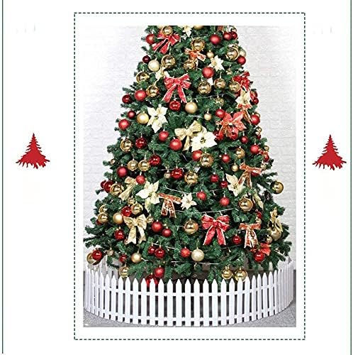 עץ חג המולד של Haieshop קישוט עץ חג המולד מלאכותי עם עמדת מתכת מתקפלת עם נורות LED קישוטי עיצוב חג המולד