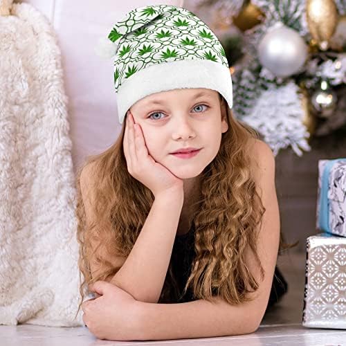 ירוק עשב עלה דפוס חג המולד כובע רך קטיפה סנטה כובע מצחיק כפה עבור חג המולד לשנה חדשה חגיגי מפלגה