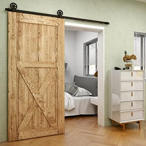 ערכת חומרה של דלת אסם בגודל 5ft -Soft Close Barn Door Rachware Rask Raskly -Steallly ובשקט, קל להתקנה,