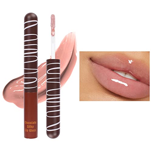 איפור גלוס מזרן שוקולד שפתיים זיגוג לחות לחות שנמשך לחות ללא דביק עירום מים אור איפור אפקט נשי 5.5 מיליליטר