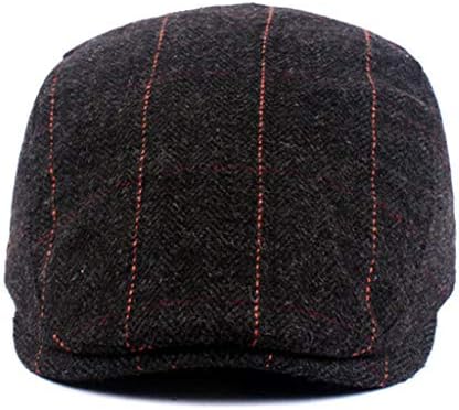 גברים של בציר בייסבול כובע משובץ הדפסת מתכוונן שטוח מגבעת לגברים קל משקל חיצוני ספורט טיולים בייסבול