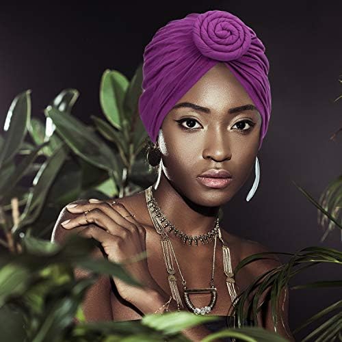 6 חתיכות נשים אפריקאי טורבן פרח קשר מראש קשור מצנפת כפת כובע כיסוי ראש