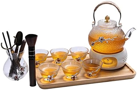 ערכת תה צמחי מרפא בסגנון יפני בסגנון יפני עם פילטר פרח נרות נר חימום תה תנור מסעדת קומקום פירות מתנות
