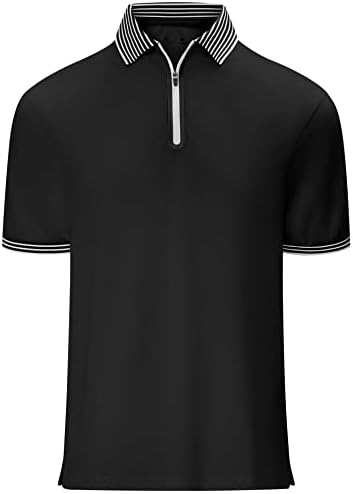V Valanch חולצות פולו גולף לגברים שרוול קצר לחות לחות חולצות גולף צווארון טניס אתלטי פולו