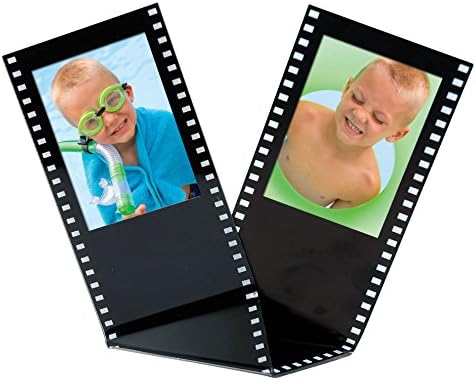 מסגרת תמונה של סרט אקריליק שחור מסגרת תמונה בגודל ארנק, מחזיקה שתי תמונות בגודל 2.5 x 3.5