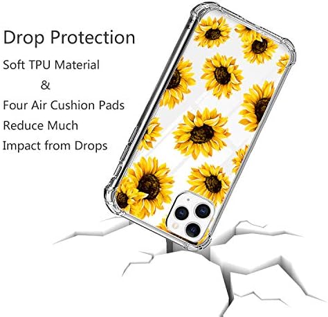 Heyorun Sunflower Case Blored Fit לאייפון 11 Pro Max 6.5 אינץ