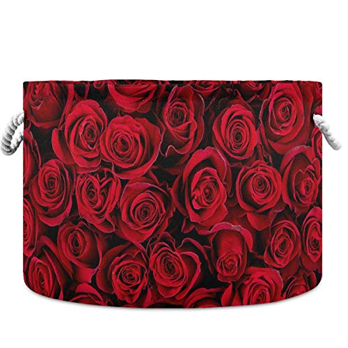 ViseSunny Collssable Cability סלסול רומנטי בגדי פרח ורד רומנטיים פטיש אחסון עם ידיות כותנה עמידות