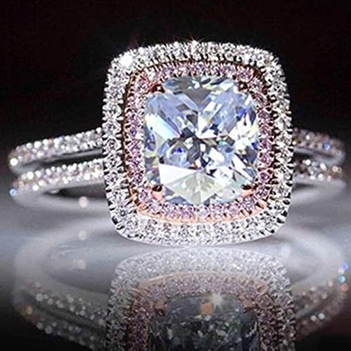 נשים טבעות פשוט תכשיטי חתונה יוקרה אבן לחתוך בעבודת יד מתנת אירוסין לבן טבעת עגילי גודל 8 טבעות