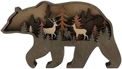 1 מחשב חג המולד עץ כלי אמנות יצירתי צפון אמריקאי יער בעלי החיים בית תפאורה לחגיגת המפלגה