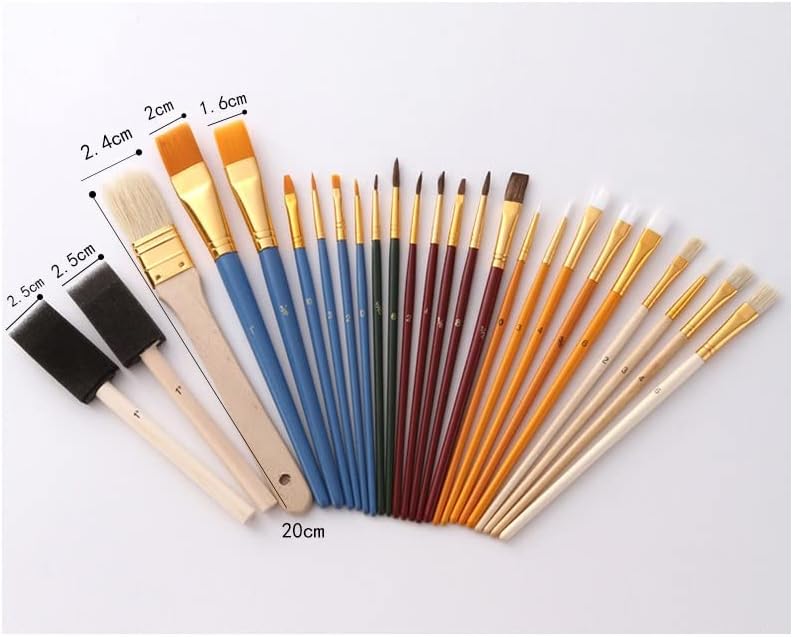 Zhuhw מברשות צבע שיער ניילון מקצועי עט שמן צבעי מים ציור ציור מברשת עטים