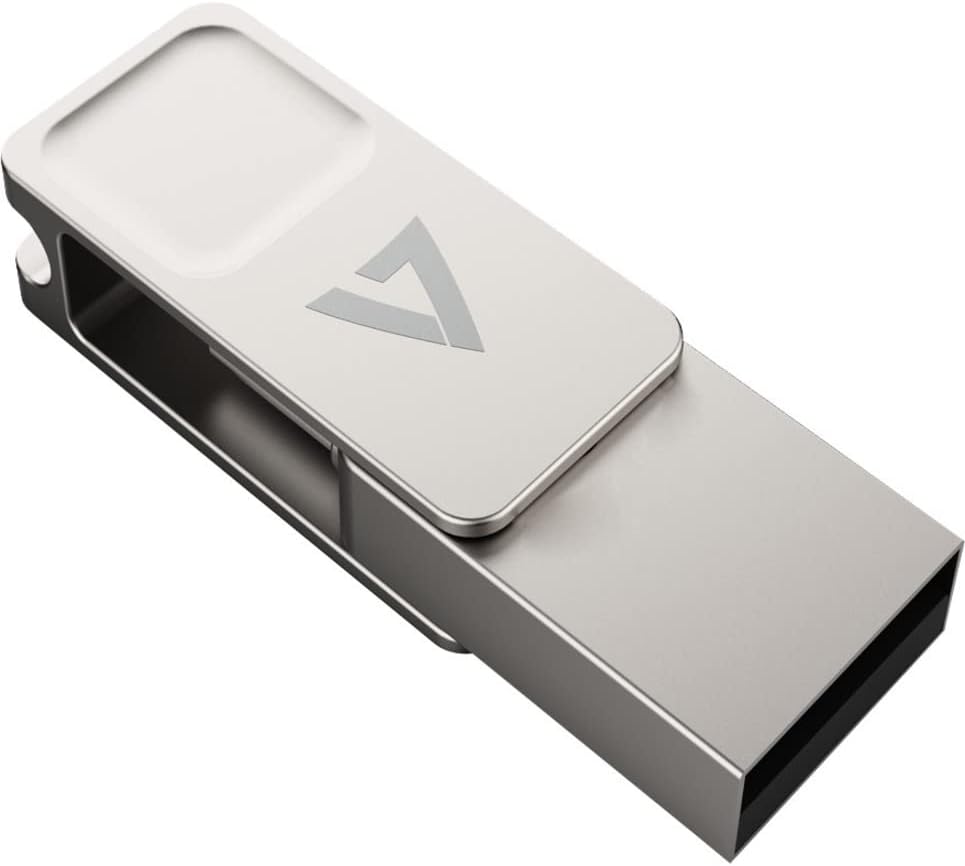 V7 סוג C כונן פלאש כפול-תנועה כפולה USB-A 3.2 64GB