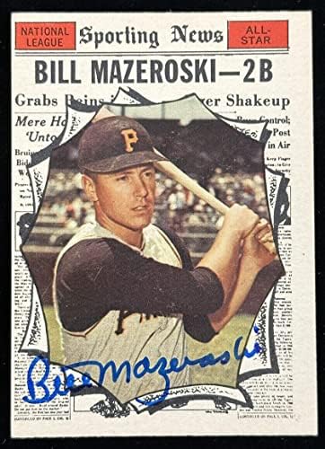 1961 Topps Bill Mazeroski חתום/חתימה מספר גבוה ככרטיס 571 EM -NM - כרטיסי חתימה של בייסבול בלוח בייסבול