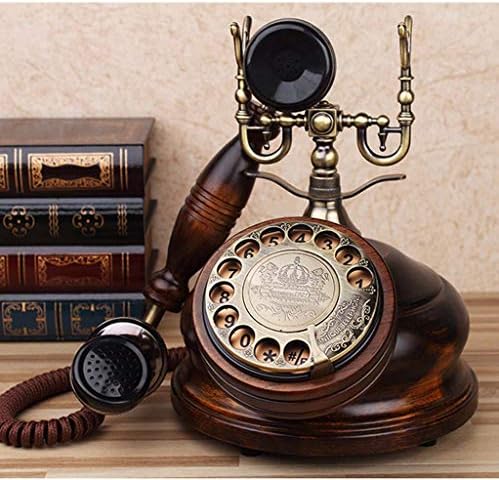טלפון וינטג 'QDID, רטרו עתיק בסגנון רטרו טלפון שולחן חיוג סיבוב לעיצוב משרד ביתי