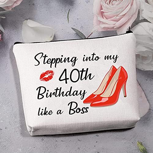 MBMSO יום הולדת 40 תיק קוסמטי מתנות ליום הולדת 40 לנשים מתנות מצחיקות בת 40 שנה נכנסות ליום ההולדת ה