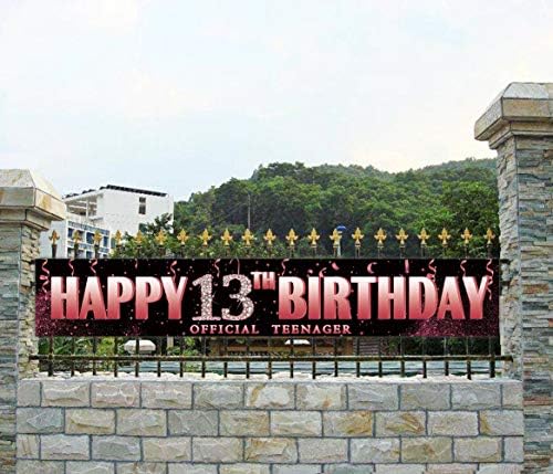 גדול יום הולדת 13 יום הולדת רשמי נער רשמי של חצר חצר באנר, שלט יום הולדת בן 13, קישוטים למסיבת יום הולדת