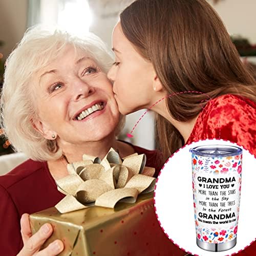 פינקון סבתא מתנות 20oz נירוסטה מבודדת כוס פרחים סבתא קפה ספלי קפה ואקום סבתא עם מכסה לנשים סבתא גראמי