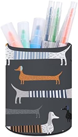 צבעוני כלבי תחש עור מפוצל עיפרון מחזיקי עגול עט כוס מיכל דפוס מארגן שולחן עבור משרד בית