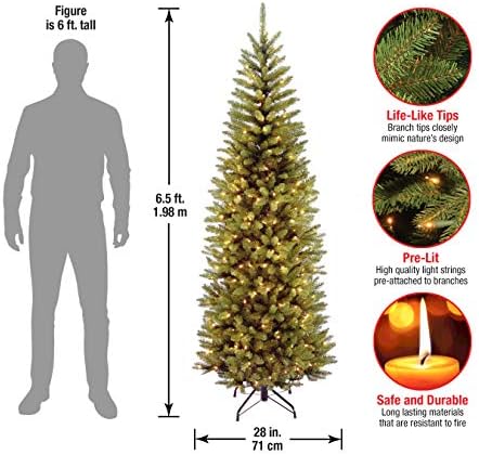חברת העצים הלאומית קרולינה אורן 7.5 רגל מלאכותית לחג מלא מלאכותי עץ חג המולד W/750 אורות ברורים ואיליות