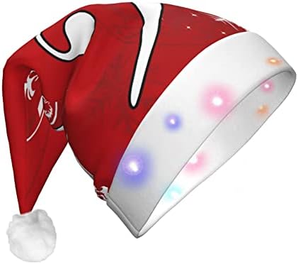 בס מפתח מוסיקה מצחיק מבוגרים קטיפה סנטה כובע אור עד חג המולד כובע לנשים & מגבר; גברים חג המולד חג כובע