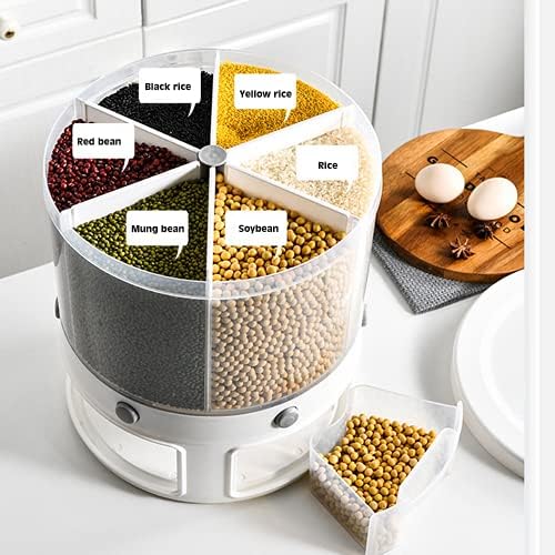 סיקסול גואנגמינג-10 ק ג מתקן מזון יבש תיבת אחסון מזון ניתנת לסיבוב רב תפקודי חלוקת אורז דלי ביתי עמיד