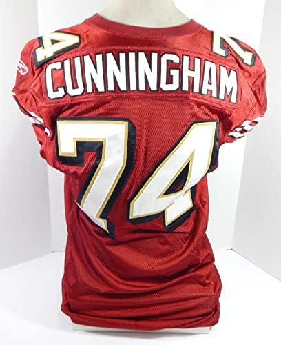 2003 סן פרנסיסקו 49ers Alonzo Cunningham 74 משחק הונפק אדום ג'רזי 46 08 - משחק NFL לא חתום משומש